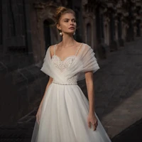thinyfull elegant sweetheart wedding dresses a line cap sleeve bride dresses tulle button lace appliques vestido de novia 2020