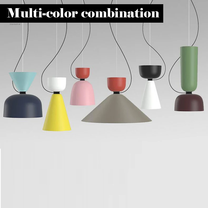 

Pendant Lamp Nordic pendant lights dinning room pendant lamps modern multi-color DIY combination Aluminum cord pendant light