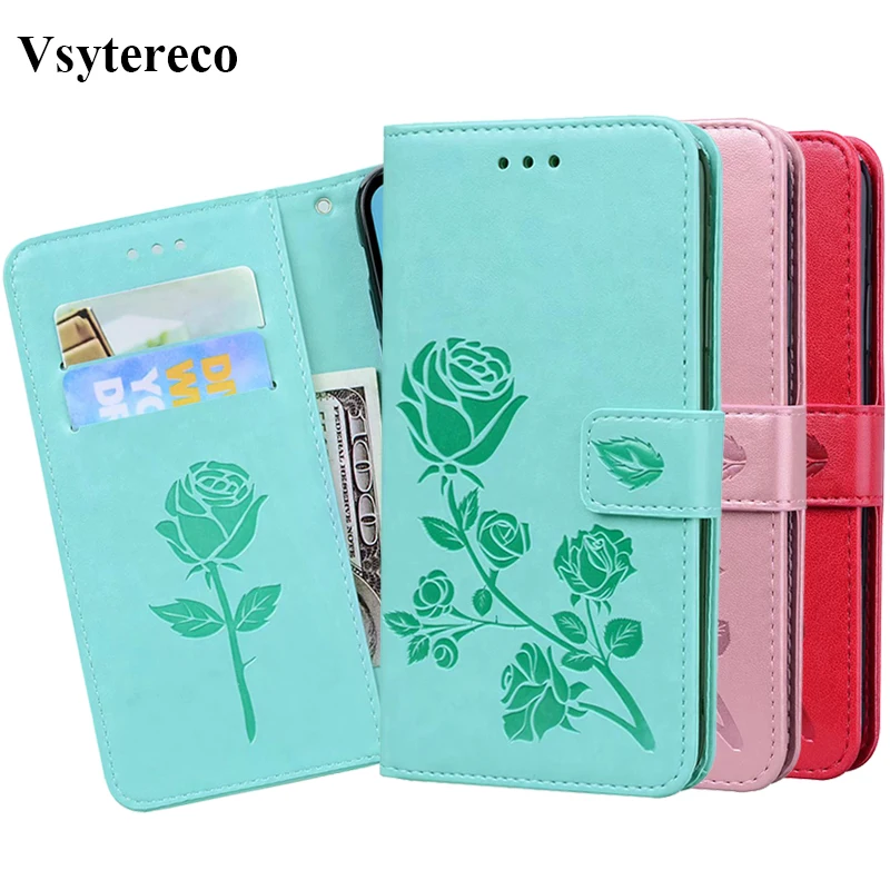2020 new embossed rose flower women wallet case for umidigi a7 pro flip case cover for umi umidigi a7 pro 6 3 a7pro phone cases free global shipping