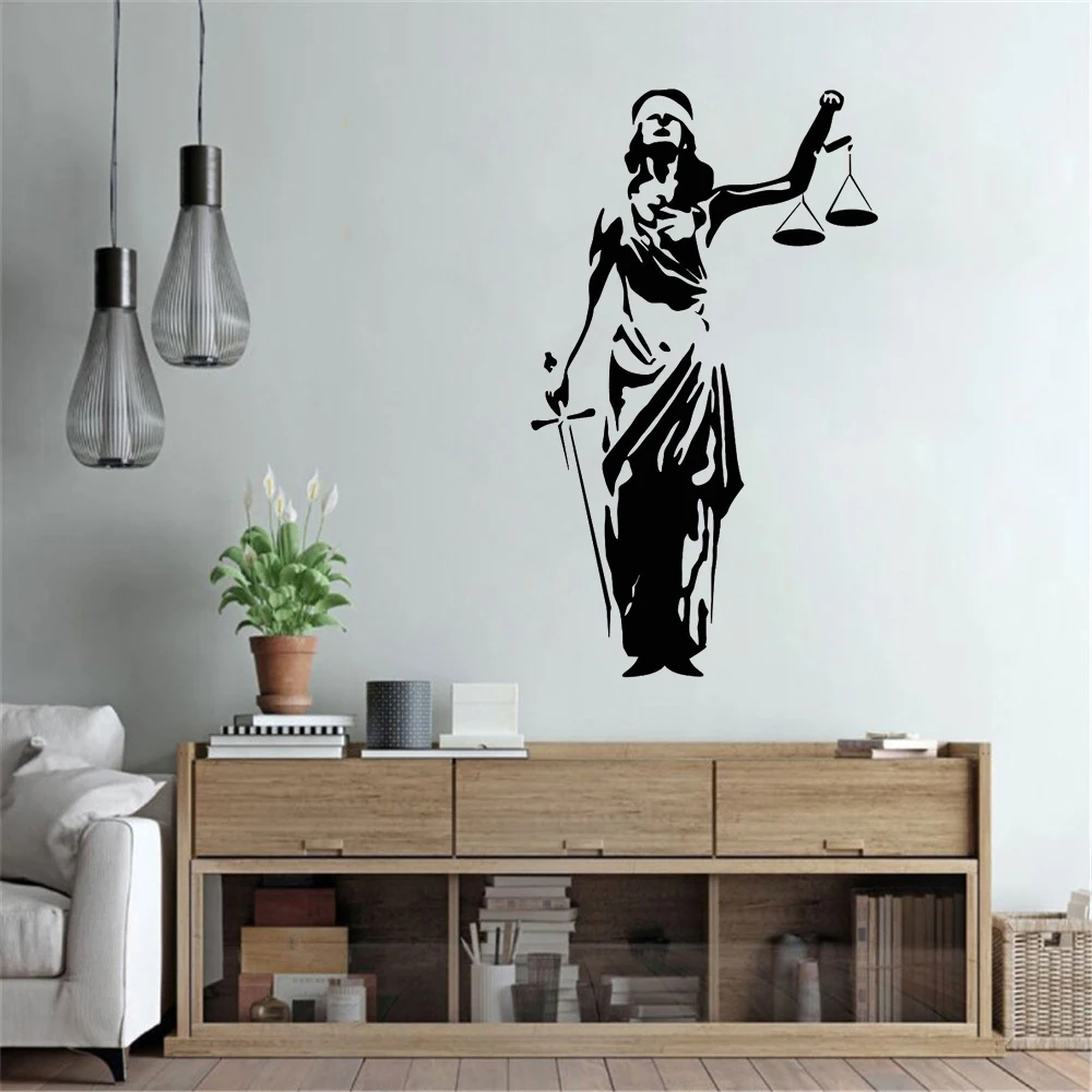 Law Office Наклейка на стену леди Justice Themis суд наклейки виниловый Декор для дома