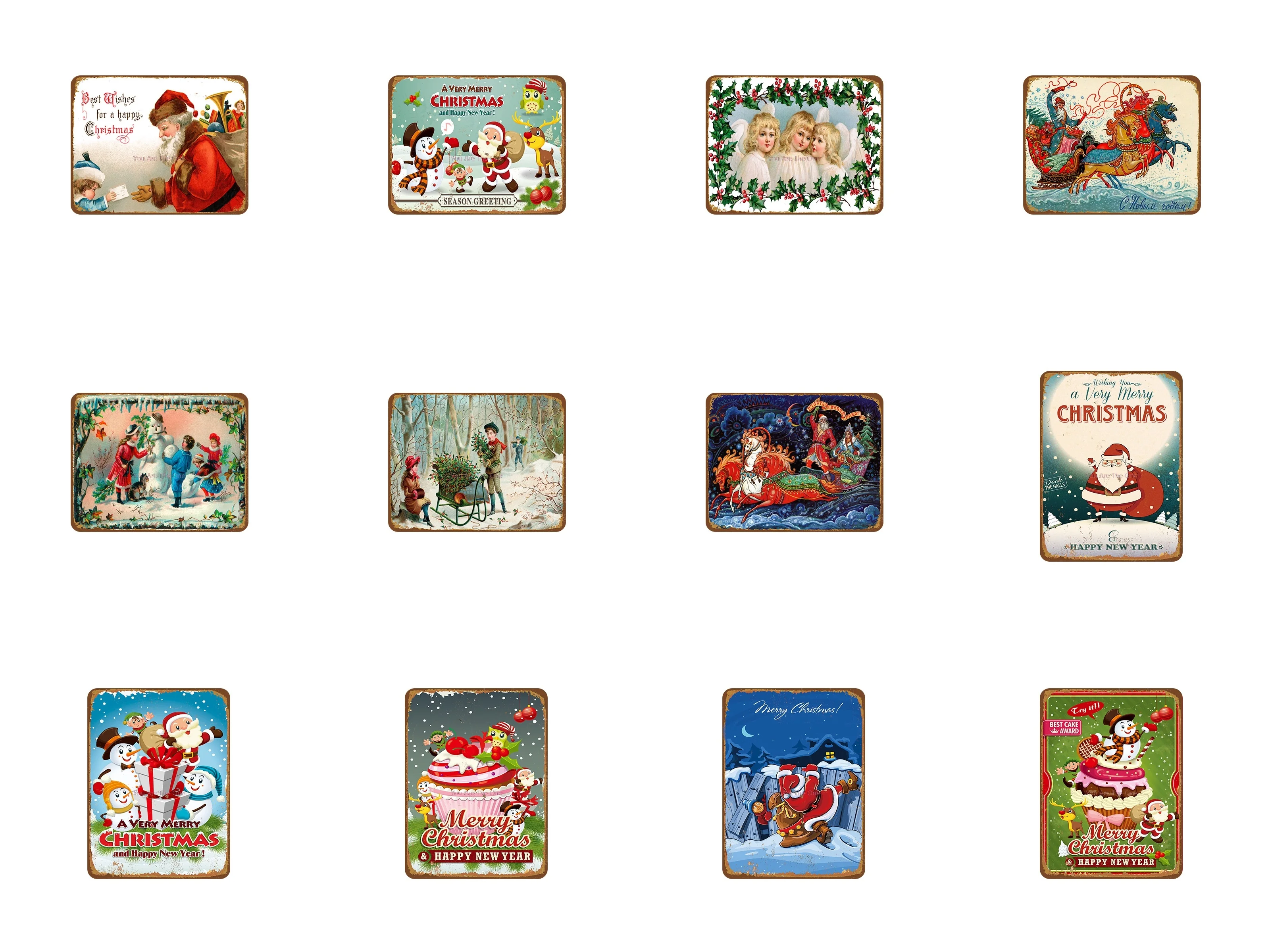 

Christmas Tin sign Metal Plate Club Plaque Iron Painting Wall Stickers Retro Metal Plate Club Plaque Iron Painting Wall