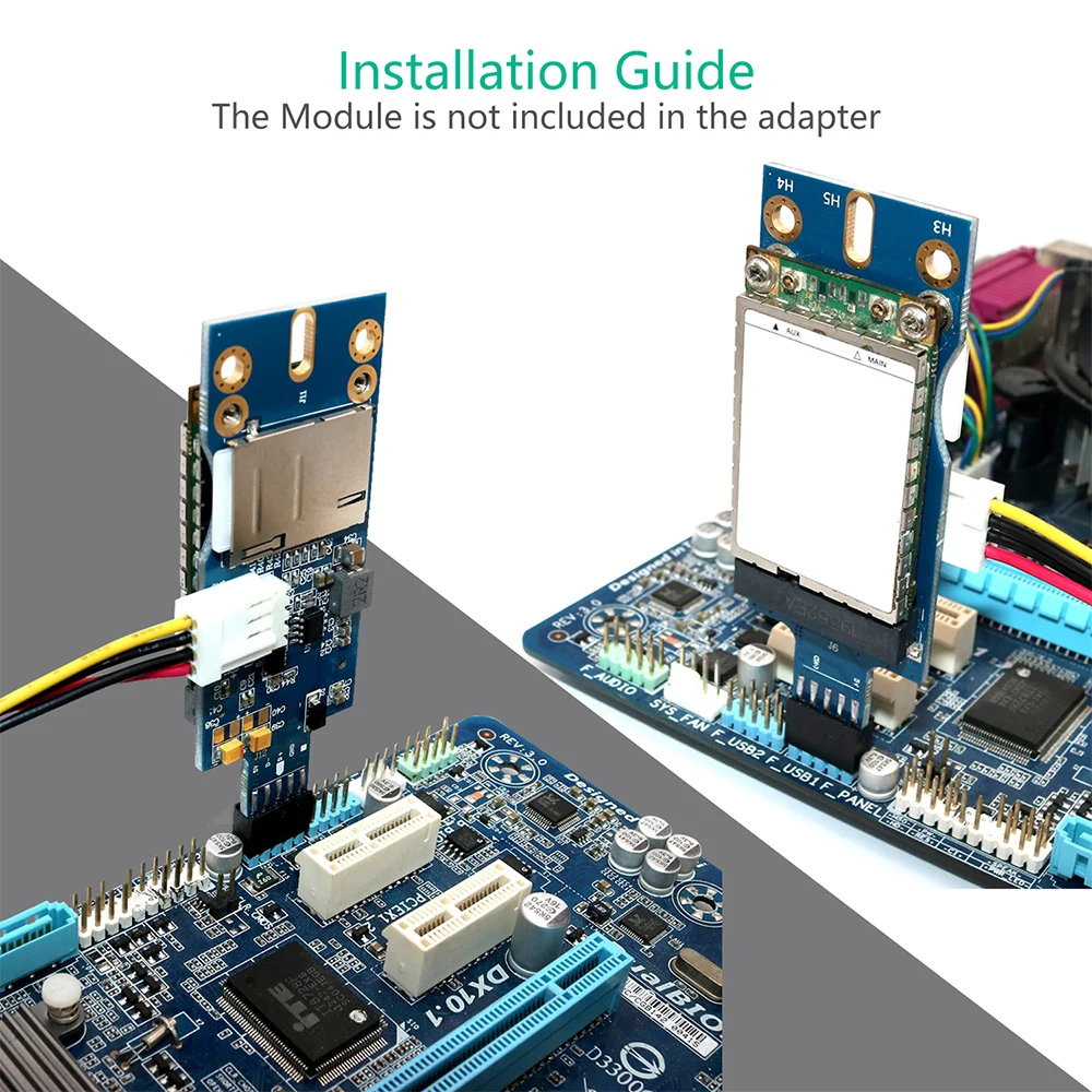 

Mini PCI-E to USB Adapter with SIM Card Slot Vertical Installation 6Pin 8Pin Adapter Converter Card for WWAN LTE Module