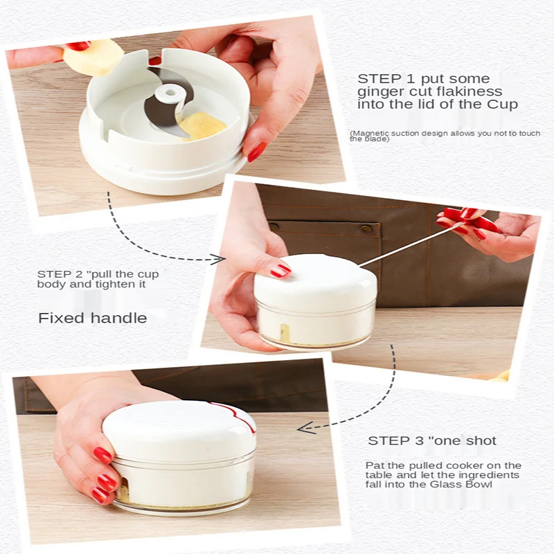 

Mini Garlic Press Manual Chopper Ginger Grinding Vegetable Cutter Vegetable Grinder Mincer Stainless Steel Kitchen Tools 170ml