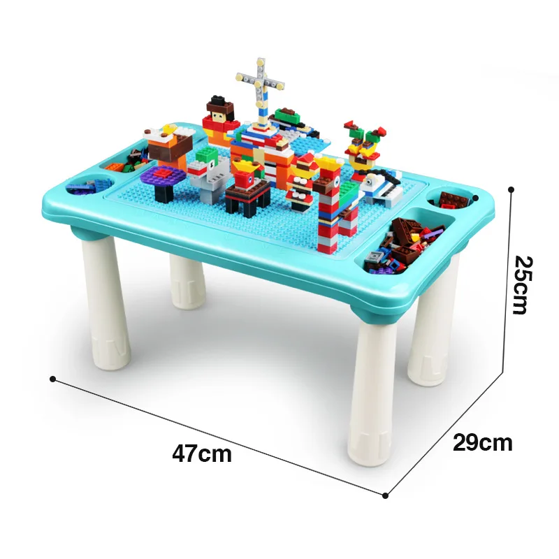 Children Multi-functional Product Wooden Desk Creative Diy Sizes Blocks Assembled Learning Table Kindergarten Educational Toys | Игрушки и