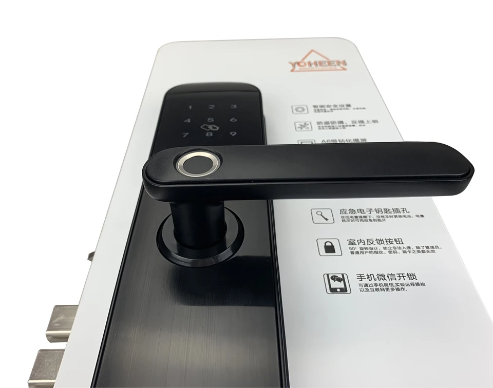 Европейский врезной Bluetooth TTLock отпечатков пальцев замок, электронный умный дверной замок для алюминиевой стеклянной двери