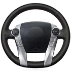 Черный ПУ Искусственная кожа ручной чехол рулевого колеса автомобиля для Toyota Prius 30(XW30) 2009-2015 Prius C (Соединенные Штаты) против (по ТИХООКЕАНСКОМУ летнему времени США) 2012-2017 Aqua 2014