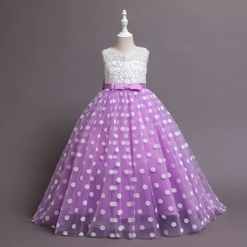 Summer Girls Party Dresses for 3-13 Years teens Little Flower Girl Beaded Birthday First Communion | Детская одежда и обувь