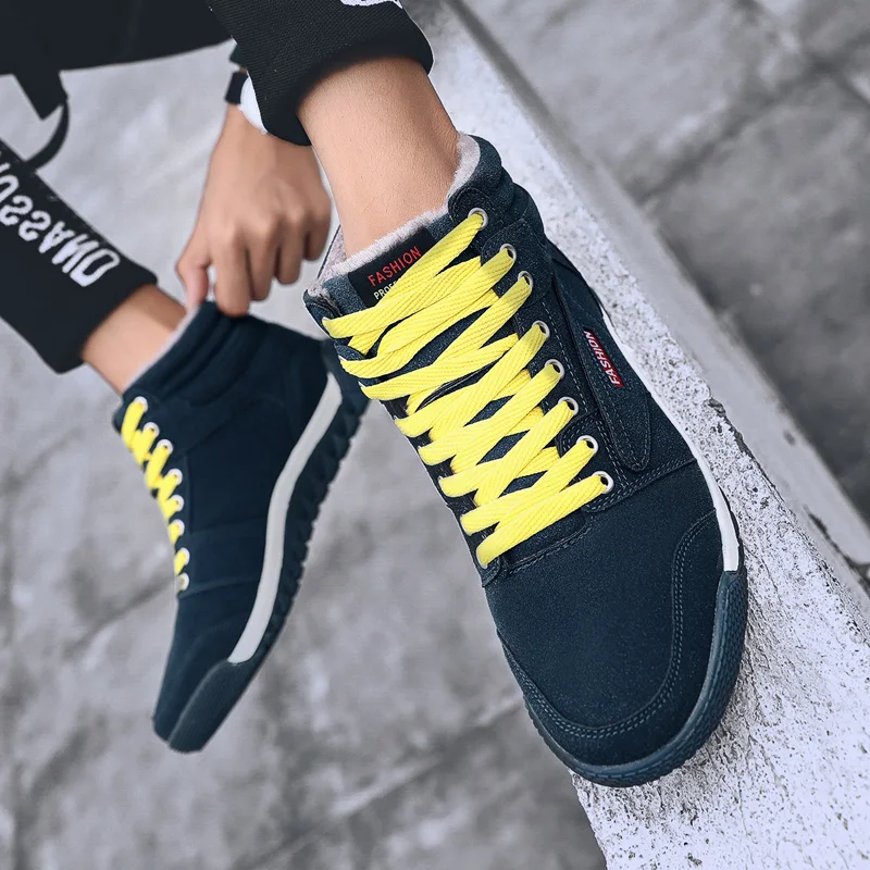 New winter cotton shoes men's high fashion plus velvet warm boots outdoor non-slip waterproof versatile wear casual |