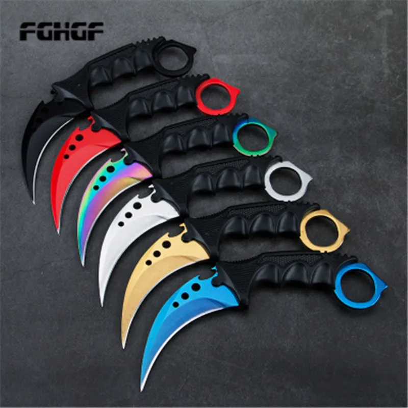 Karambit csgo игра коготь нож открытый коготь высокой твердости нож для выживания в дикой природе многофункциональный прямой нож