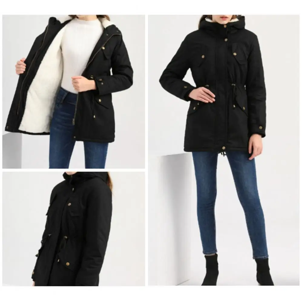 

Women Outwear Long Sleeve Fashion Zipper Warm Keeping Lady Thicken Coat