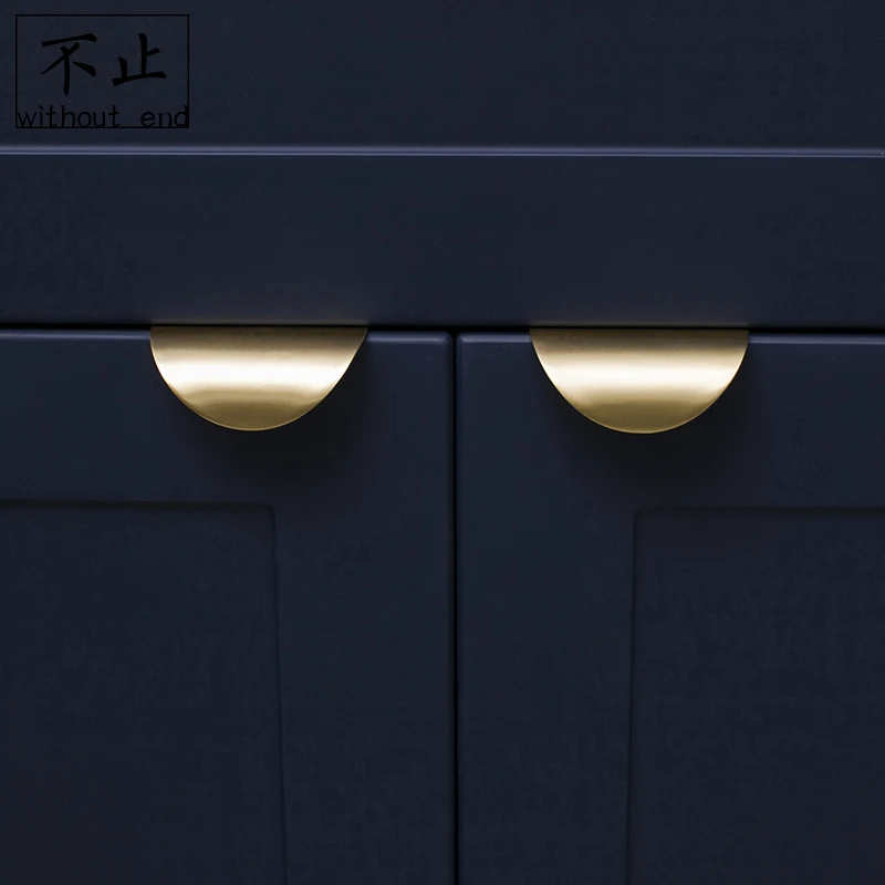 

LKL Original Minimalist Nordic Brass Invisible Handle Wardrobe Cabinet Furniture Kitchen Cabinet Pulls Brass