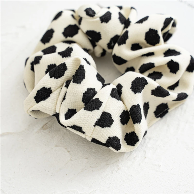 

Wave Dot Print Hair Rope Ponytail Holder Hair Rubber Bands Women Vintage Scrunchies Elastic Bands Girls Hair Accessories