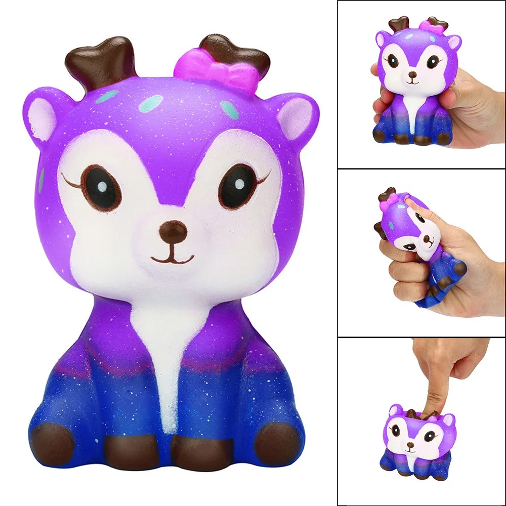 

Kawaii Cartoon Galaxy Deer Slow Rising Cream Scented Stress Reliever Toy Antistress Fidget Spinner Squishy Toy Stress Reliever