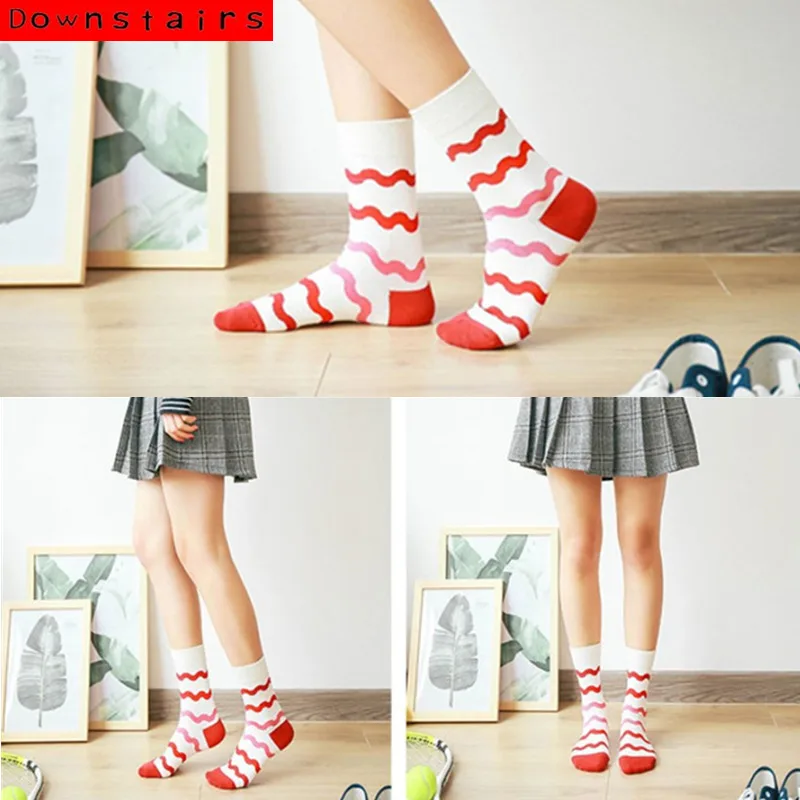 Нижние Мультяшные милые хлопковые носки имитация ручной работы дышащие