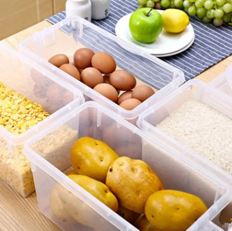 Кухня прозрачныая полипропиленовая коробка для хранения зерна контейнер фасоли