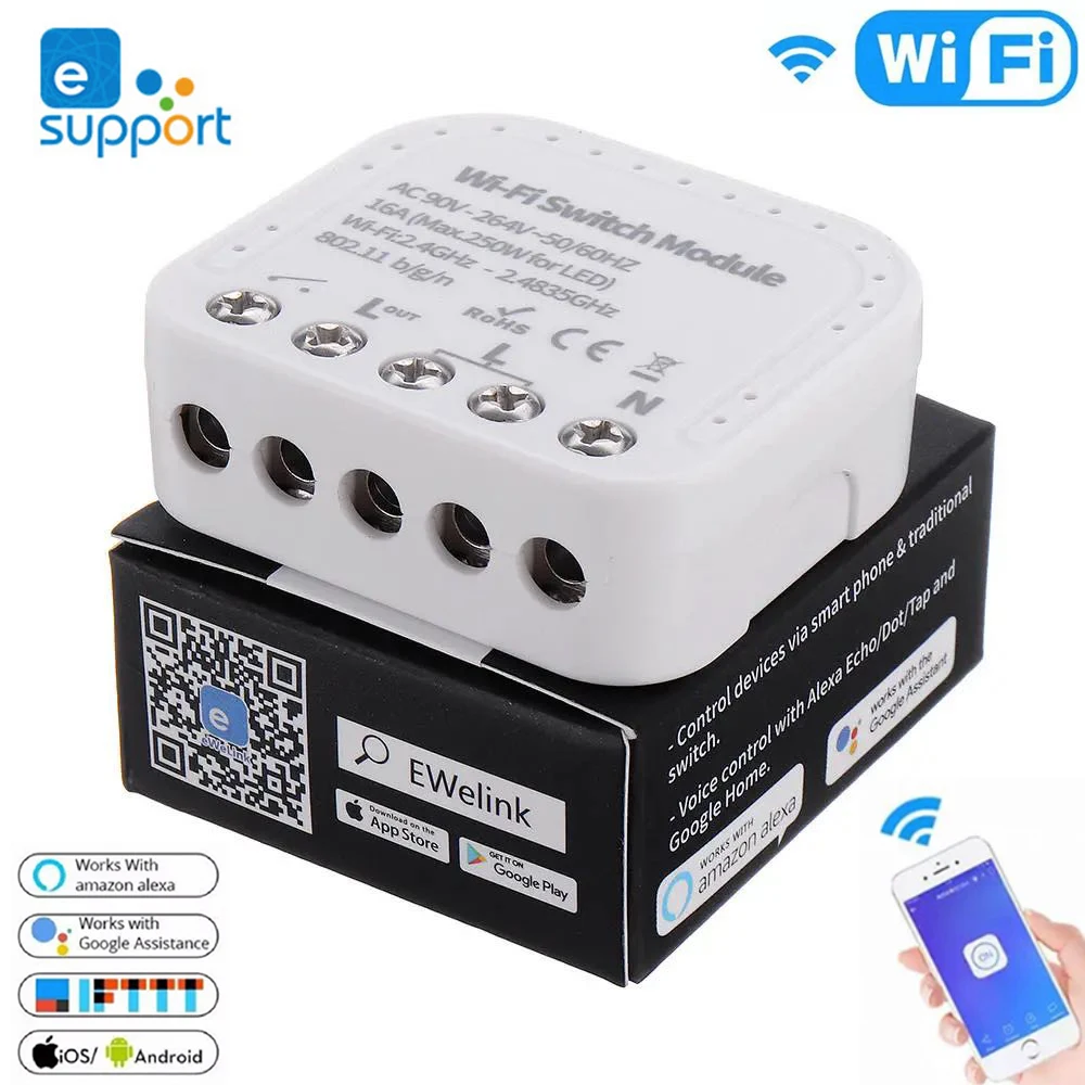 16A Wifi умный переключатель DIY модуль для автоматизации умного дома работа с