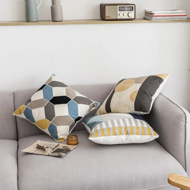 Квадратная наволочка 45х45см ручная вышивка диван декор наволочки домашний