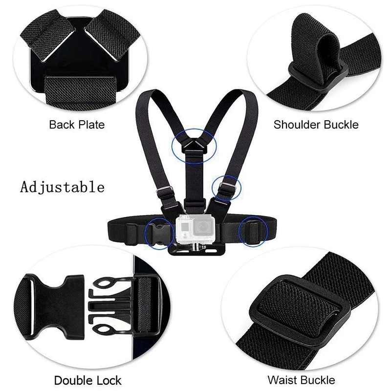 

2020 Adjustable Chest Body Strap Belt Mount Harness for GoPro HD Hero Camera H-best