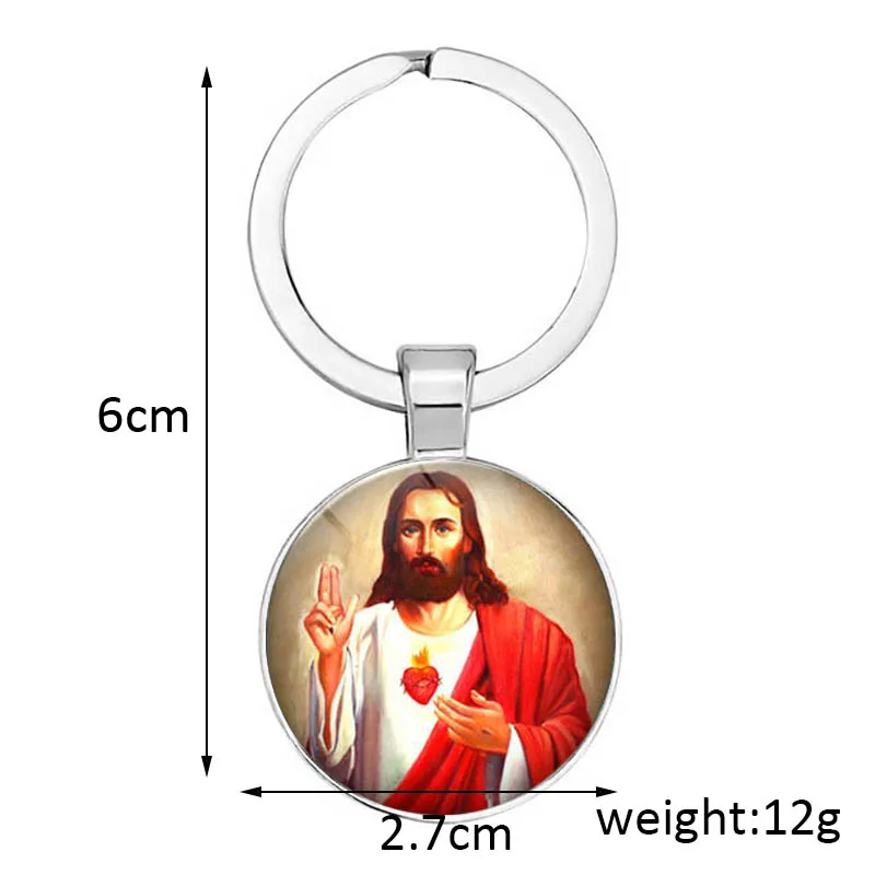 Christian Jewelry Inspiring Jesus Keychain Metal Keyring Faith Bible Round Glass Gift | Украшения и аксессуары
