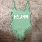 Слитный купальник 2020, меланиновый белый купальный костюм с надписью, летний Боди, сексуальный купальник, Женский монокини с высоким вырезом и глубокой спиной