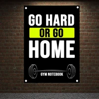go hard or go home motivational workout posters wall chart exercise bodybuilding banner flag wall art tapestry sticker gym decor