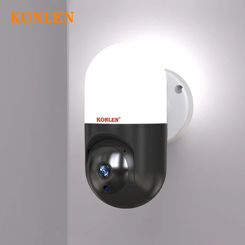 KONLEN 1080P 2MP WIFI IP камера беспроводная с настенной лампой прожектор лампа PTZ CCTV