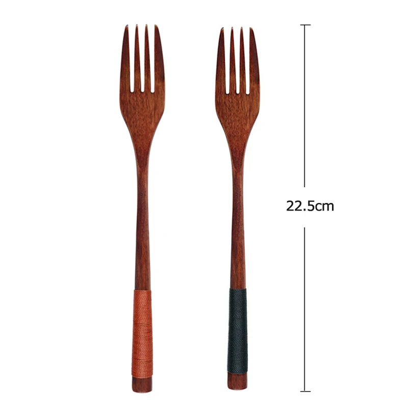 Набор деревянных вилок 22 5 см с длинной ручкой салатная вилка столовые приборы