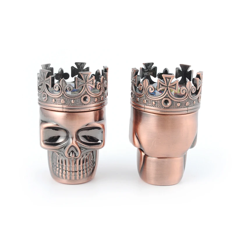 King Skull Manual Mill Smoke Detectors Metal Tobacco Spice Grinder Crusher Pollen Catcher Smoking Accessories | Дом и сад