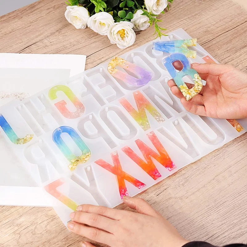 

Новая форма для брелока с буквами из смолы, силиконовая форма для больших букв из эпоксидной смолы, создание подвески