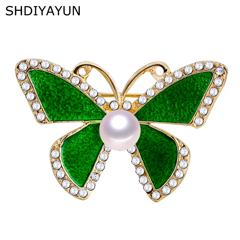 

SHDIYAYUN New Pearl Brooch Simple Butterfly Brooch For Women Lovely Brooch Pins Natural Freshwater Pearl Jewelry Accessories