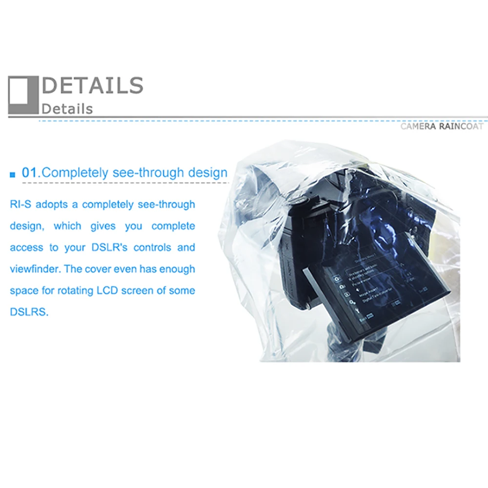 Водонепроницаемый дождевик JJC для камеры защитный плащ Canon Nikon Sony Fuji Panasonic DSLR SLR