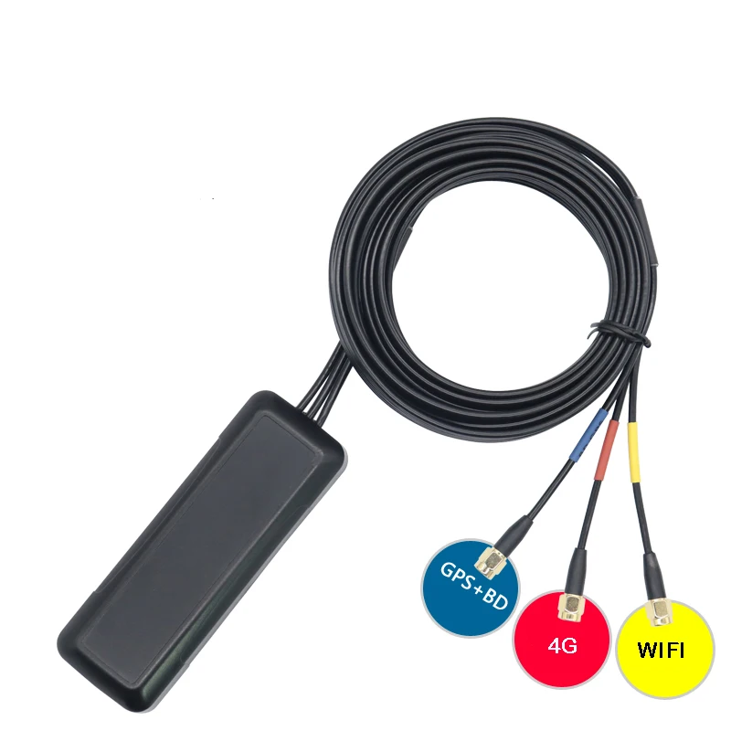 4G GPS WIFI three in one combined outdoor waterproof cabinet active antenna SMA male connector 30dbi high gain 3m RG174 cable