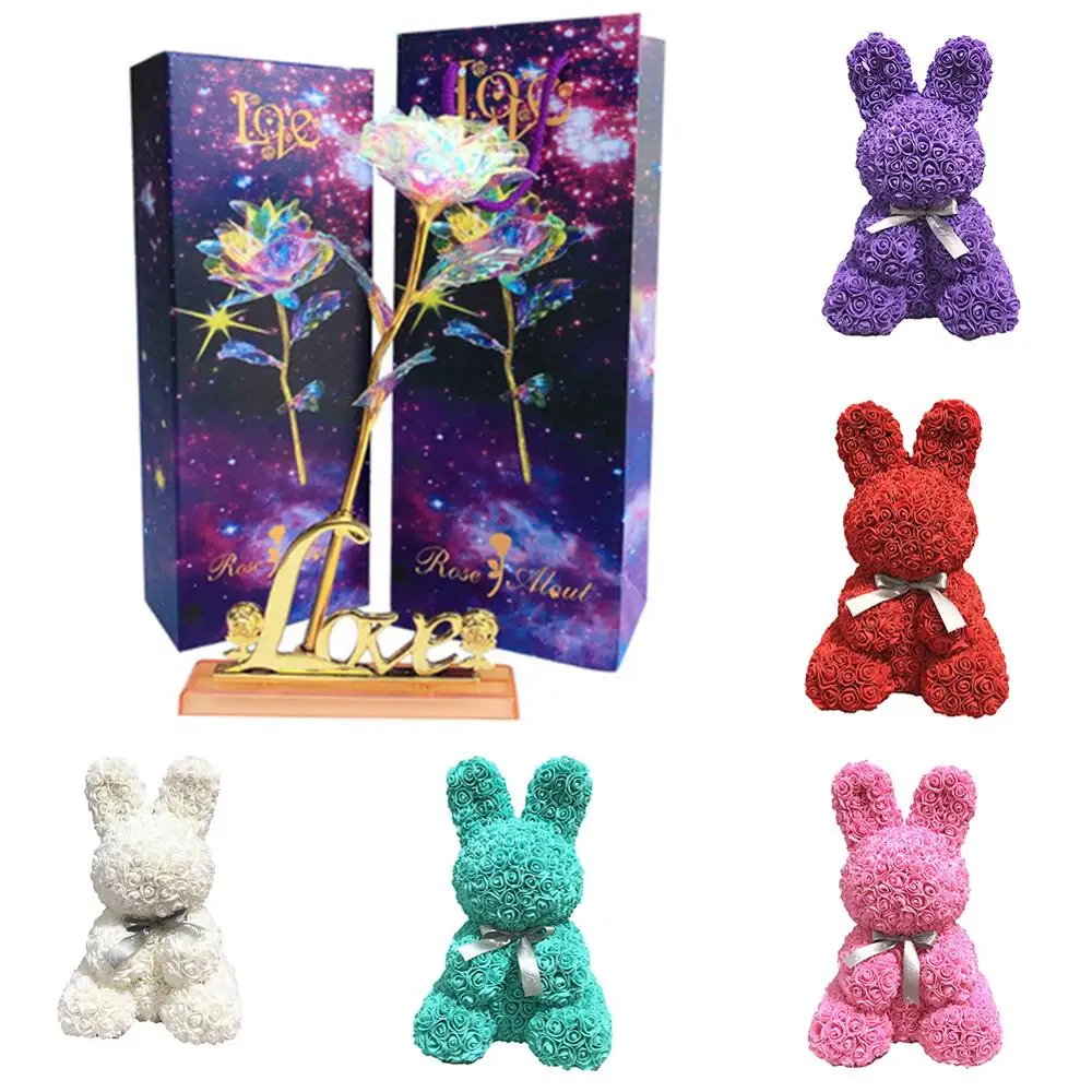37 см Искусственный Кролик в форме розы кролик животного цветок на День святого