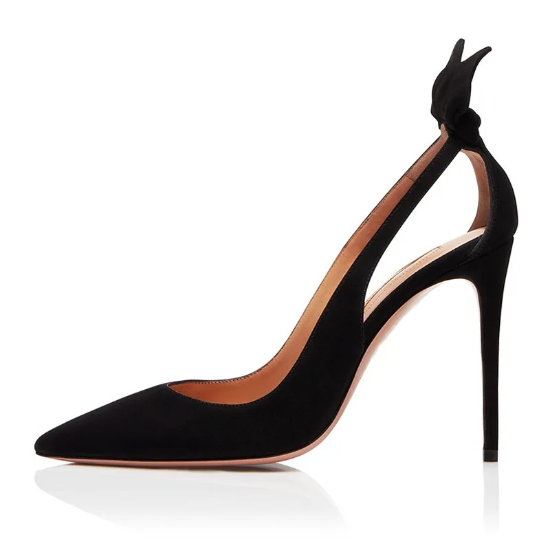 

Black high heeled shoes women's thin heel 10cm professional pointy out party sense sexy temperament