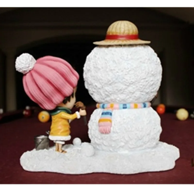 

One Piece Monkey D Luffy Statue The Straw Hat Pirates Bust Full-Length Portrait Snowman Scene GK Action Figure Toy BOX 25CM Q517