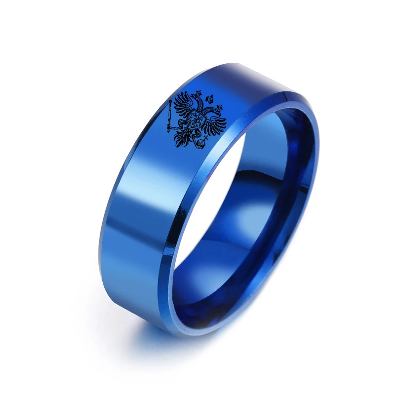 

New Fashion Simple Punk Represents The Brave Warrior Russian National Emblem Men's Ring Party Birthday Gift