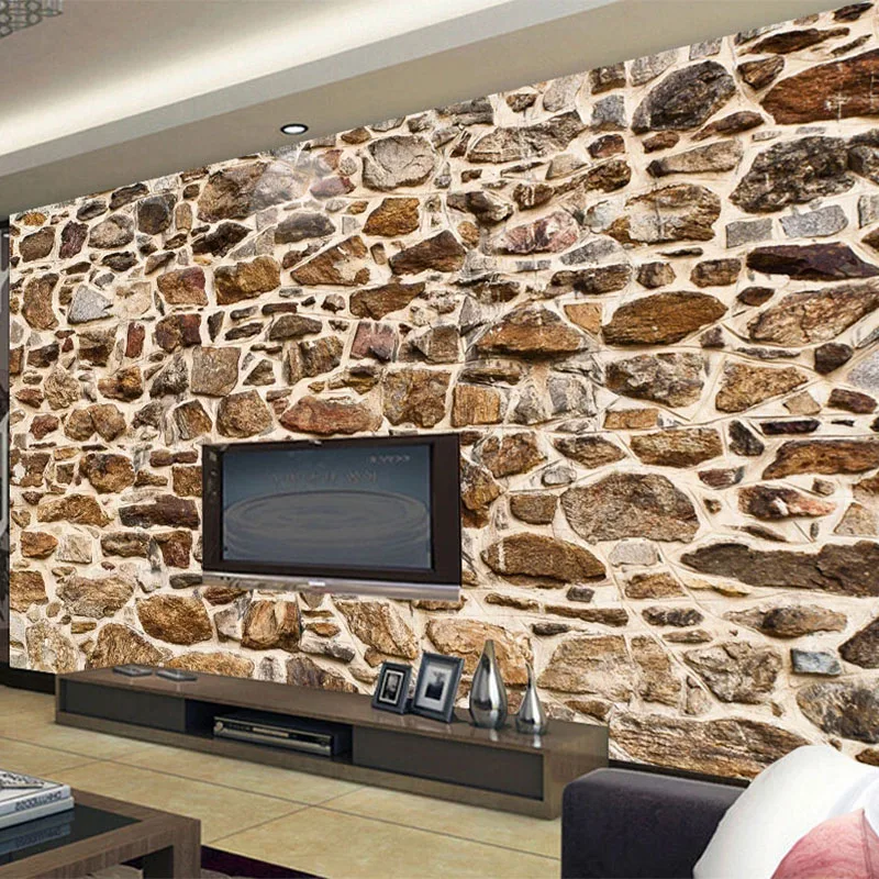 

Настенные обои любого размера, винтажные ностальгические 3D рельефные каменные текстуры, настенная живопись для гостиной, кабинета, ресторана