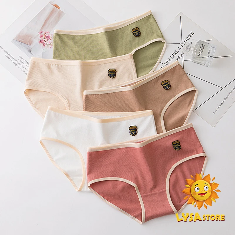 

Lady 's Underwear Grey 's Pure Cotton Antibacterial Cotton Crotch Mid Waist Exquisite Fit Comfortable Women 's Panties Briefs
