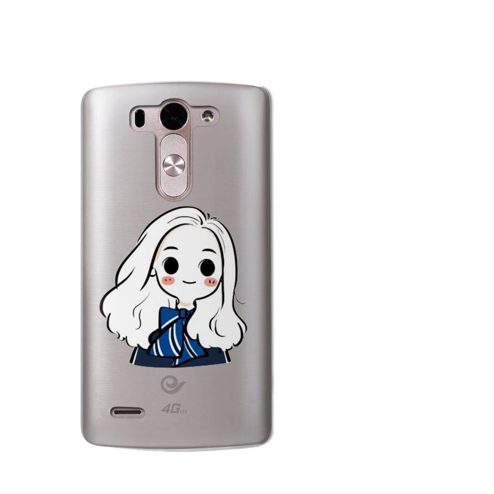 

Cartoon girl transparent For LG G5 G6 Q8 Q6 K8 K7 K10 2017 X Power2 3 V30 X Screen Soft TPU Silicone Back Coque Protective Cover