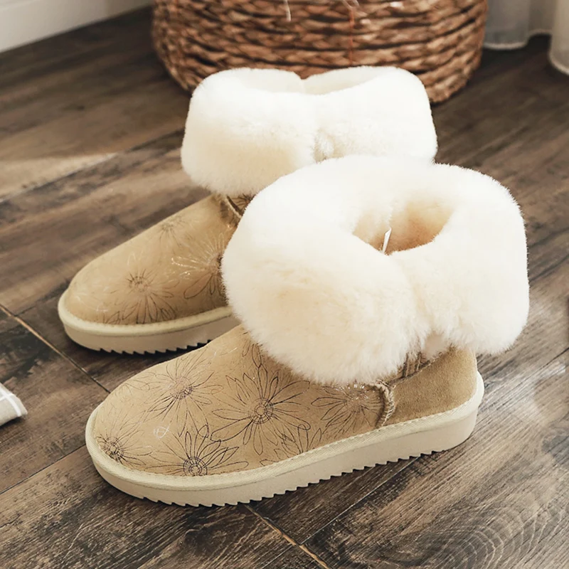 Бесплатная доставка! Зимние сапоги из 100% натуральной овечьей кожи Классические