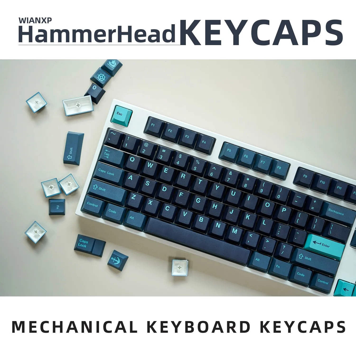 

Keyboard Keycaps Mechanical Keyboard Dye Sub Keycaps87 With Individual Theme Cherry Profile PBT Keycap Mechanical Keyboards Key