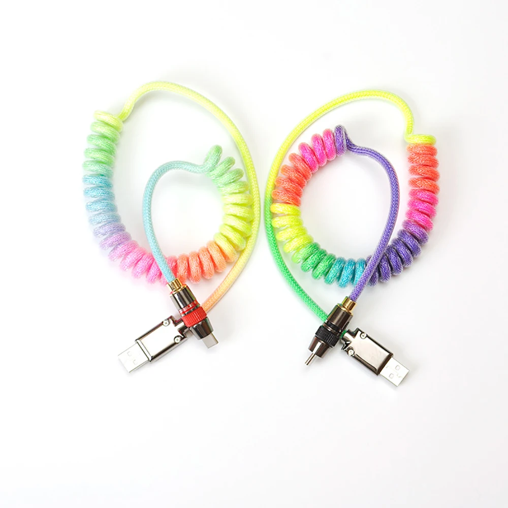 DIY пользовательские спиральные спирали механическая клавиатура Паракорд кабель