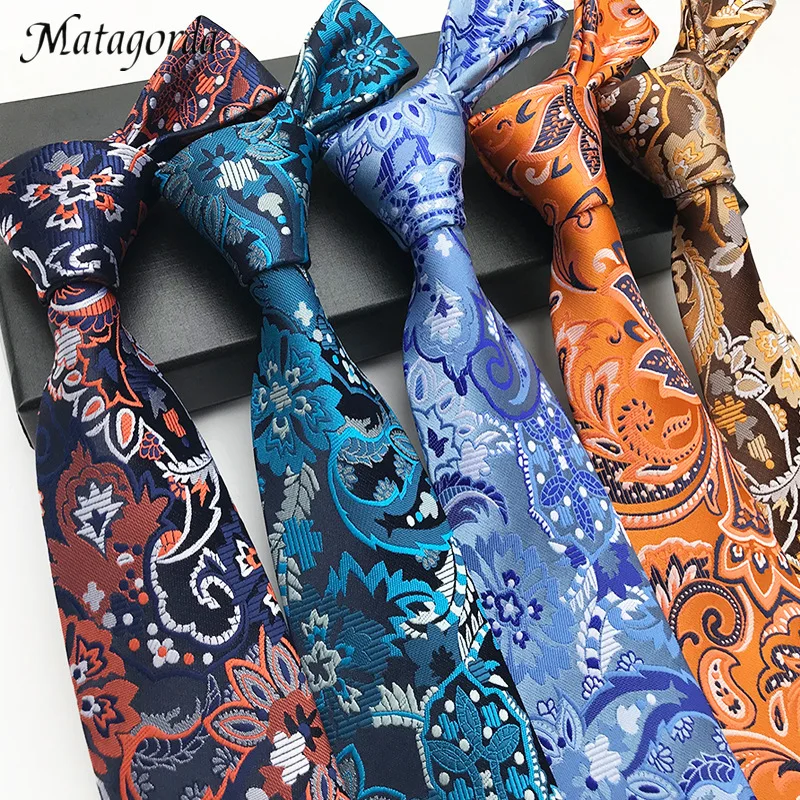 Мужской галстук Matagorda 100% шелк повседневный цветочный узор теплый и солнечный
