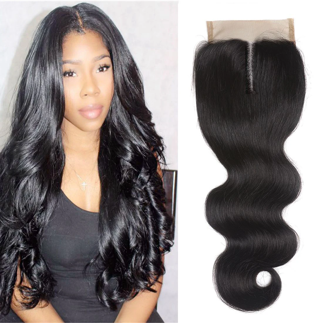 Волнистые T образные человеческие волосы кружевная застежка средняя часть