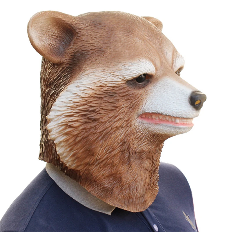 Guardians of the Galaxy Latex Masks Unisex Movie Cosplay Anime costume Raccoon Prop Adult Animal Party Mask for Halloween | Тематическая