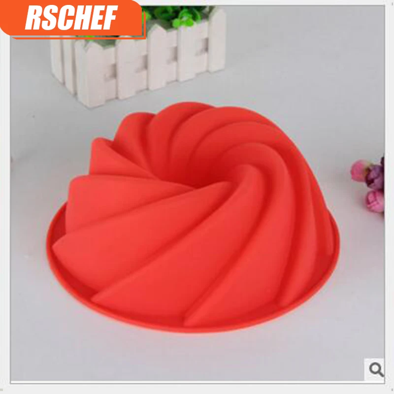 Круглая маленькая силиконовая полая спиральная шифоновая форма для торта