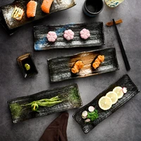 cuisine long sushi plate special restaurant ceramic long plate creative dessert plate sushi plate commercial tableware