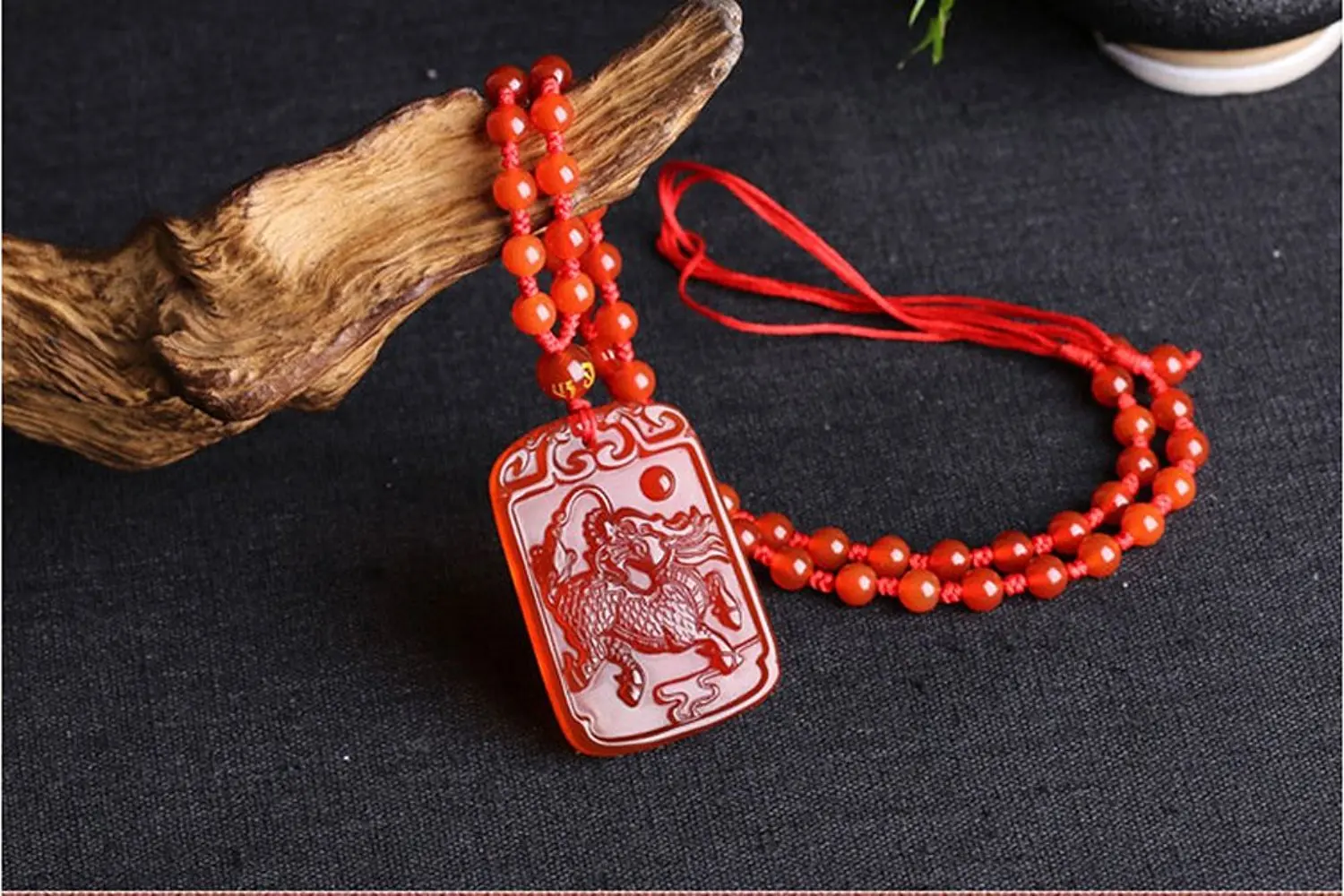 LETSFUN Fine Jewelry Superb Technology Red Agate Kirin Brave Troops Peace Wealthy Necklace Pendant Free Shipping | Украшения и
