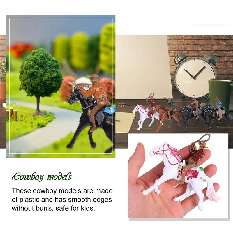 

4pcs Cowboy Riding Design Model Toys Kids House Games Toy (Random Color)