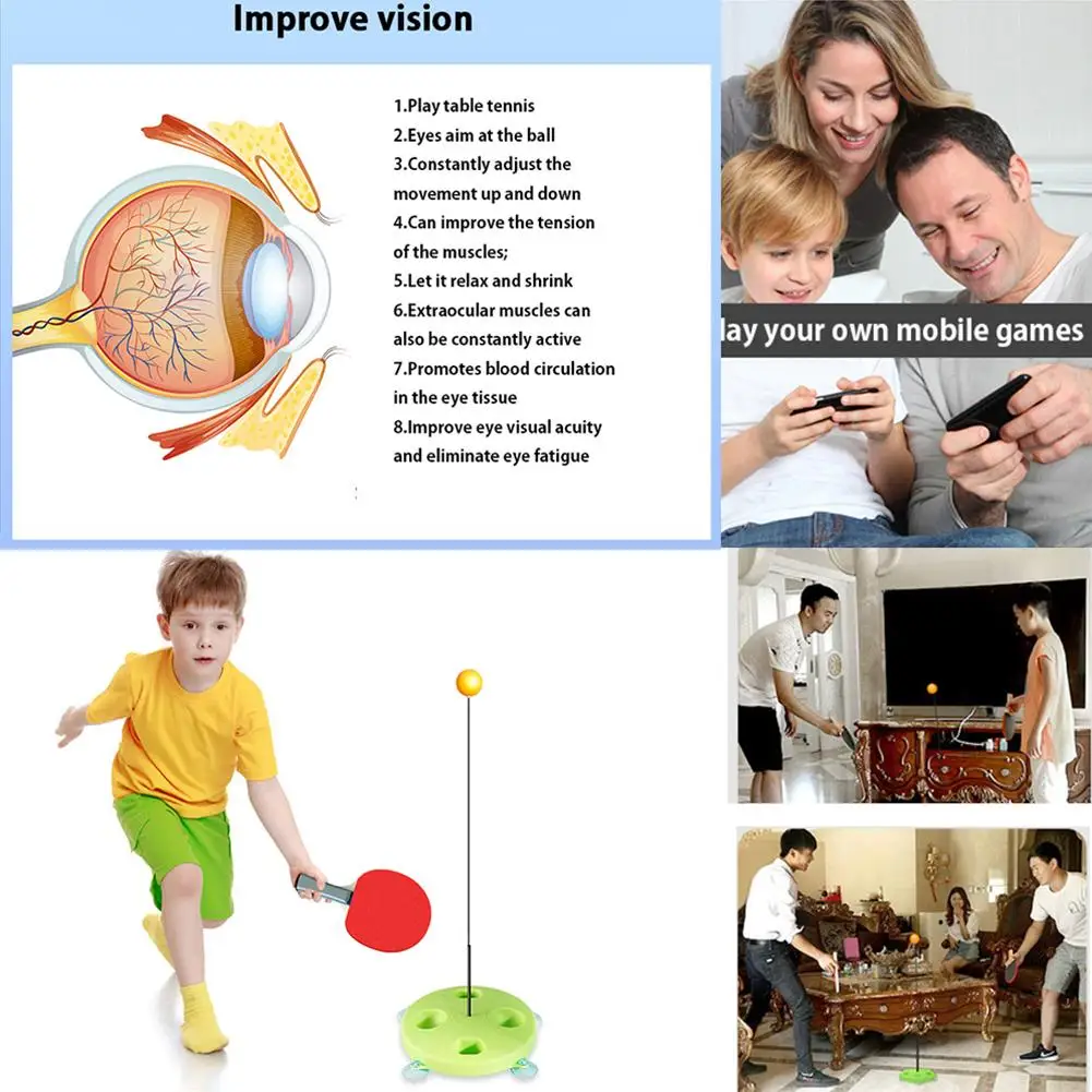 

Table Tennis Trainer With Elastic Soft Shaft Ping Pong Training Tools For Children Indoor Or Outdoor Play